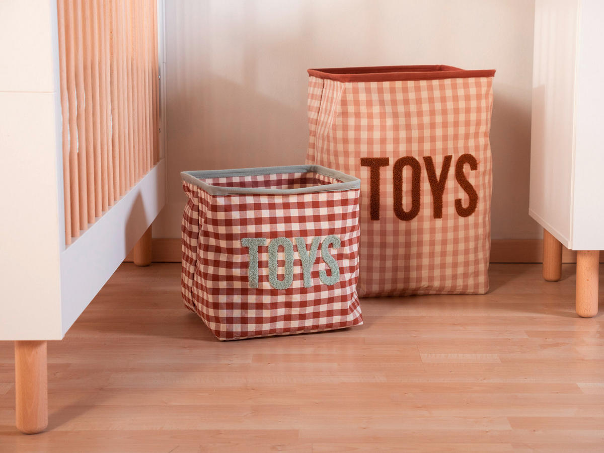 AUFBEWAHRUNGSBOX Vichy korb Terracotta  - Terracotta, KONVENTIONELL, Textil (30/30/30cm) - Childhome