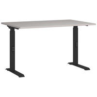 SCHREIBTISCH höhenverstellbar  - Kaschmir/Schwarz, MODERN, Holzwerkstoff/Metall (120/80/68-91cm) - Germania