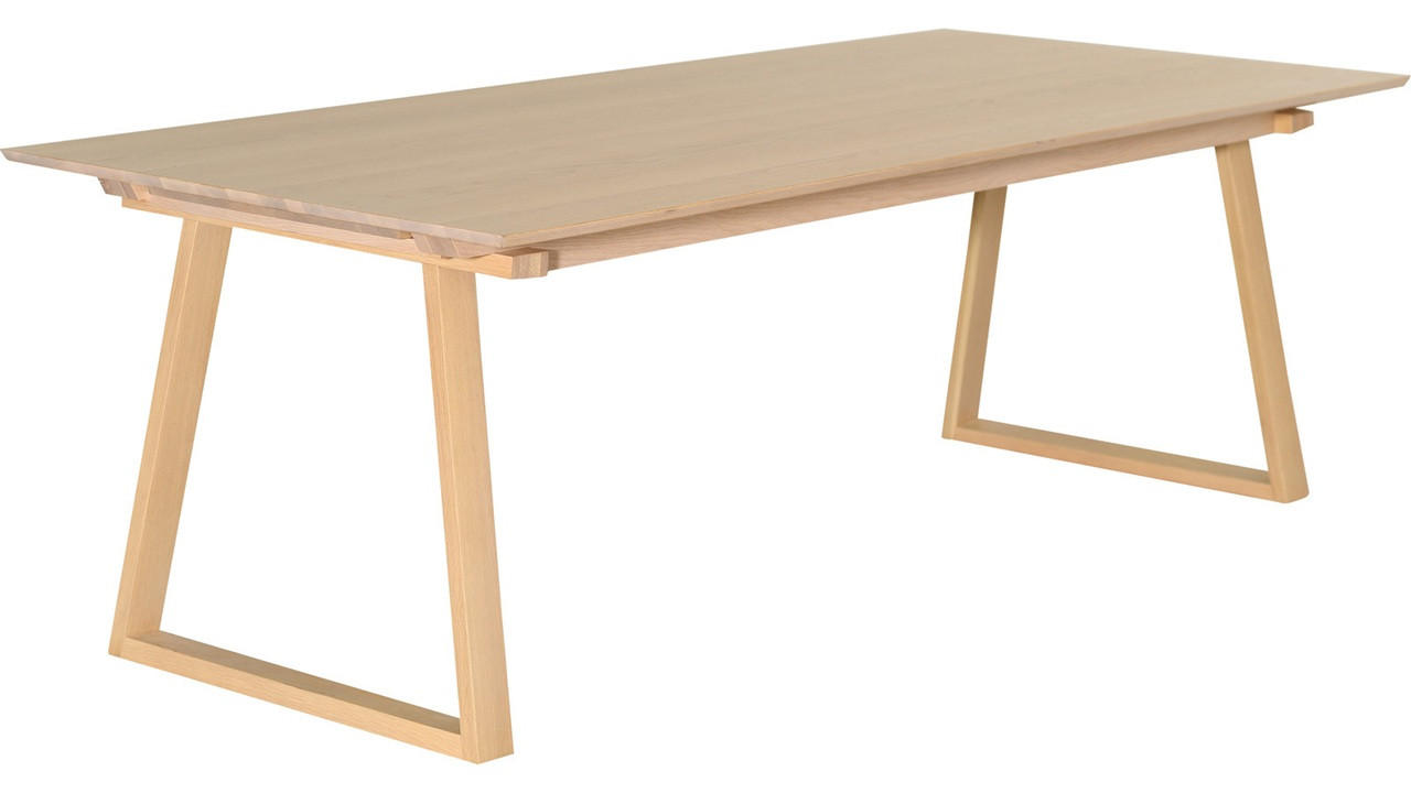 MATBORD 220-320/100/75 cm delar i massivt trä  trä utdragbar, finns i olika trädekorer rektangulär ek Bianco  - ek Bianco, Design, trä (220-320/100/75cm) - Best Price