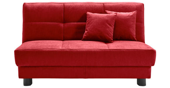 SCHLAFSOFA Mikrovelours Rot  - Rot/Schwarz, KONVENTIONELL, Textil/Metall (145/85/100cm) - Carryhome
