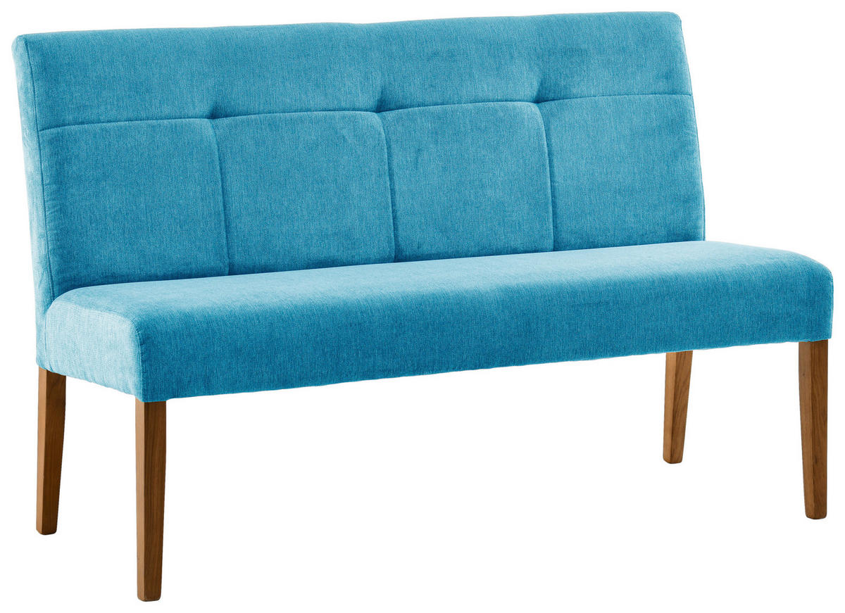 SITZBANK in Holz, Textil Türkis, Eichefarben  - Türkis/Eichefarben, KONVENTIONELL, Holz/Textil (140/91,5/63cm) - Cantus