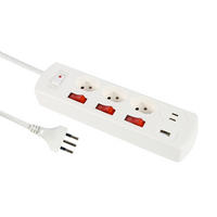 STECKDOSENLEISTE - Weiss, Basics, Textil (22,8/3,8/5,5cm) - Eglo