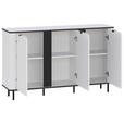 SIDEBOARD  in 136,8/82/35,2 cm  - Schwarz/Weiß, MODERN, Holzwerkstoff/Kunststoff (136,8/82/35,2cm) - Carryhome