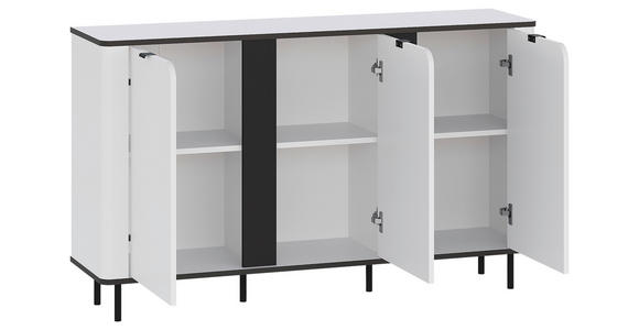 SIDEBOARD  in 136,8/82/35,2 cm  - Schwarz/Weiß, MODERN, Holzwerkstoff/Kunststoff (136,8/82/35,2cm) - Carryhome