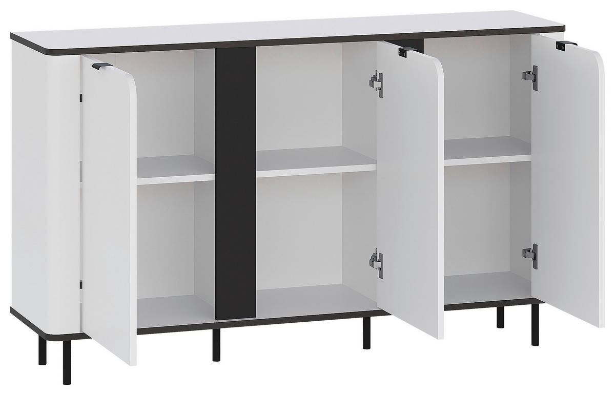 SIDEBOARD  in 136,8/82/35,2 cm  - Schwarz/Weiß, MODERN, Holzwerkstoff/Kunststoff (136,8/82/35,2cm) - Carryhome