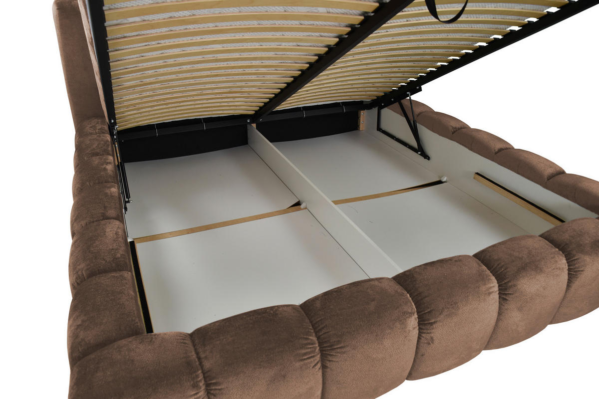 LIT REMBOURRÉ 180/200 cm  in Braun  - Birkefarben/Schwarz, Trend, Holz/Kunststoff (180/200cm) - Esposa