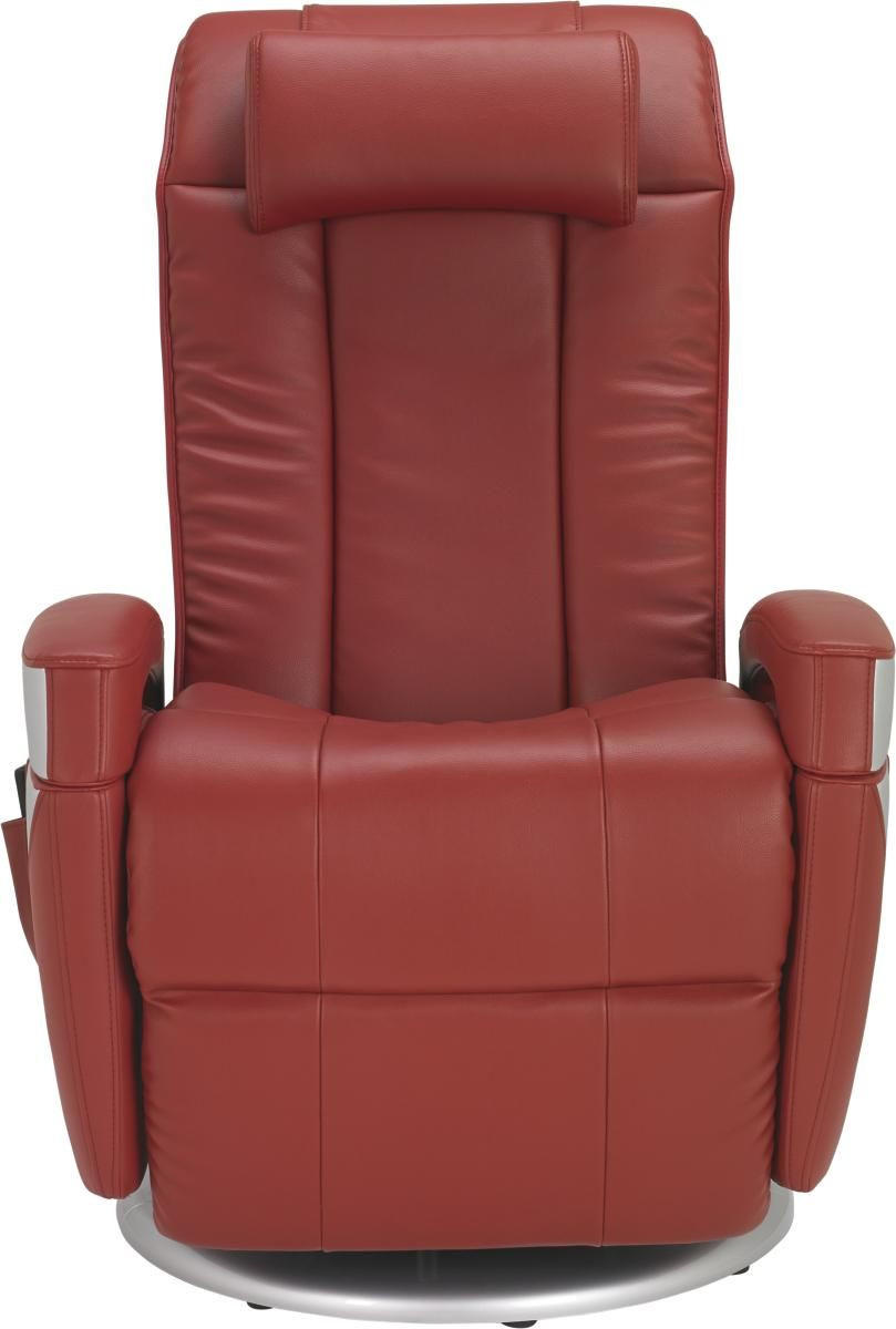 MASSAGESESSEL Kombination Echtleder/Lederlook Lederlook Rot    - Chromfarben/Rot, Design, Leder/Textil (102/70/77cm) - Cantus