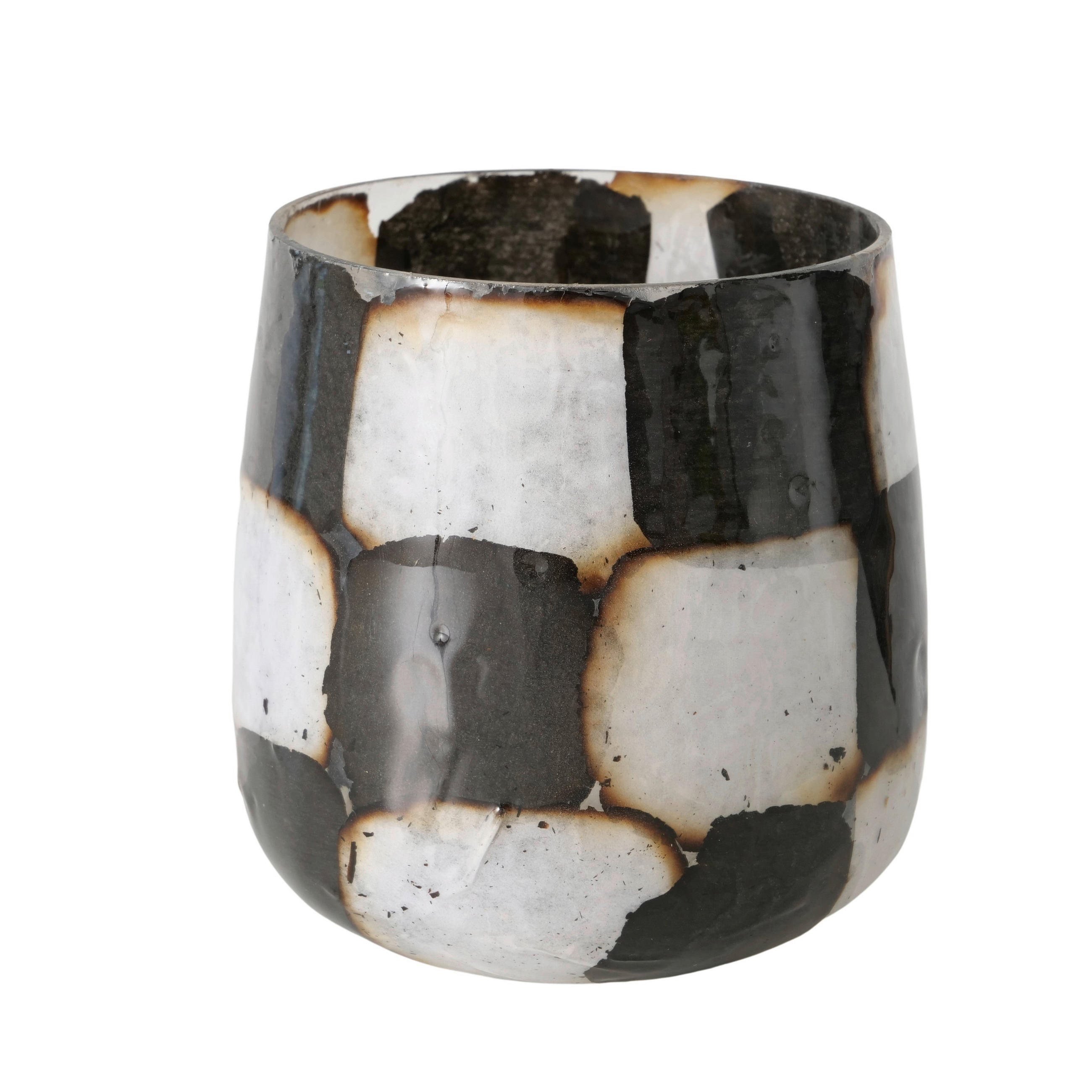 MÉCSESTARTÓ - fekete/fehér, Design, Üveg (9,5/10cm)