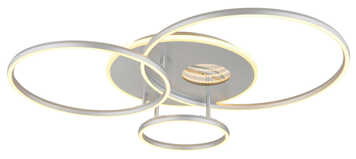 LED-DECKENLEUCHTE 90/70/13 cm   - Silberfarben/Weiß, Design, Kunststoff/Metall (90/70/13cm) - Globo