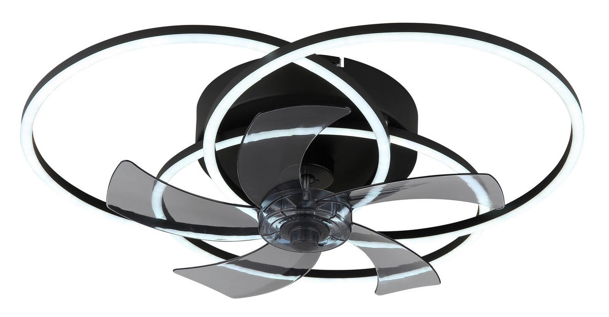 DECKENVENTILATOR  58/17,5 cm    - Weiss/Hellgrau, Design, Kunststoff/Metall (58/17,5cm) - Globo