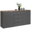 SIDEBOARD Graphitfarben, Eiche Artisan  180/91/44 cm  - Schwarz/Graphitfarben, MODERN, Holzwerkstoff/Kunststoff (180/91/44cm) - Hom`in