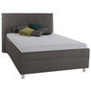 POLSTERBETT Matratze, gepolstertes Kopfteil, Lattenrost, Bettkasten 140/200 cm  in Grau  - Birkefarben/Silberfarben, KONVENTIONELL, Holz/Textil (140/200cm) - Esposa