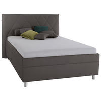 POLSTERBETT Matratze, gepolstertes Kopfteil, Lattenrost, Bettkasten 140/200 cm  in Grau  - Birkefarben/Silberfarben, KONVENTIONELL, Holz/Textil (140/200cm) - Esposa