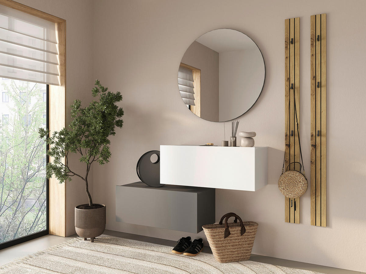 GARDEROBENPANEEL 2 Stück  in 13/160/1,6 cm  - Schwarz/Eiche Artisan, MODERN, Holzwerkstoff (13/160/1,6cm) - Xora