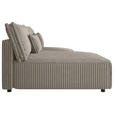 ECKSOFA Beige Cord Zierkissen, Rückenkissen, Schlaffunktion, Rücken echt  - Beige/Schwarz, MODERN, Kunststoff/Textil (153/200cm) - Xora