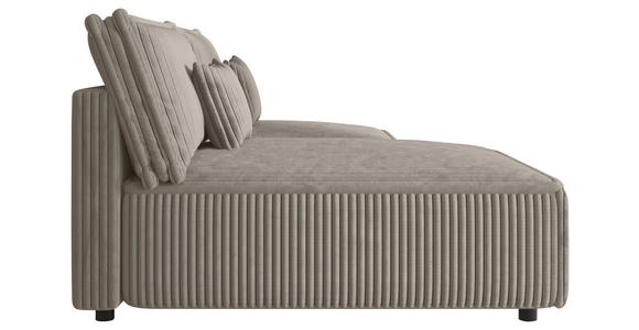 ECKSOFA Beige Cord Zierkissen, Rückenkissen, Schlaffunktion, Rücken echt  - Beige/Schwarz, MODERN, Kunststoff/Textil (153/200cm) - Xora