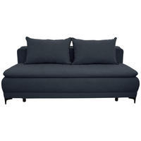 SCHLAFSOFA MOLISS in Flachgewebe Dunkelblau  - Schwarz/Dunkelblau, Basics, Textil/Metall (202/98/78cm) - Livetastic