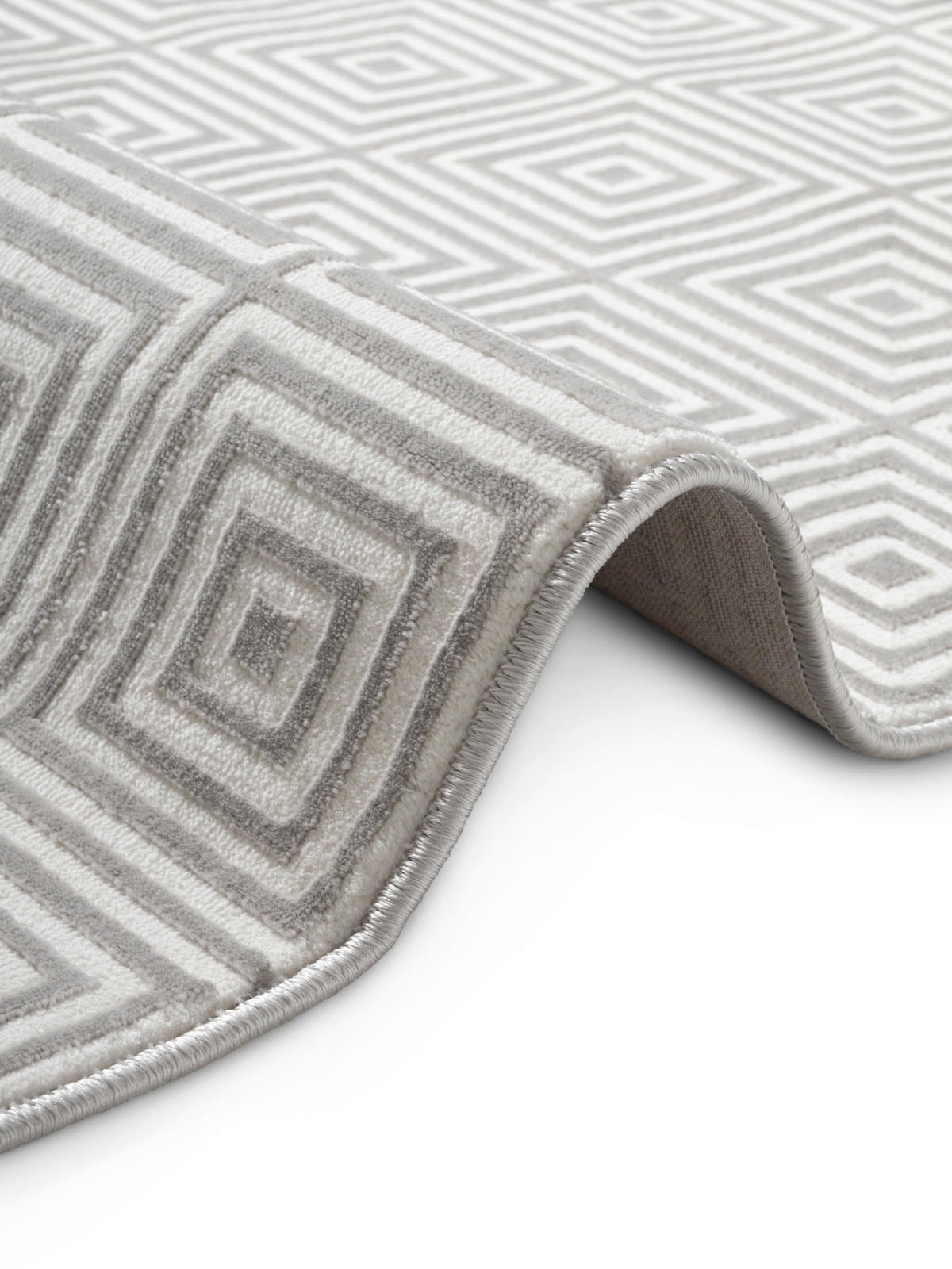 LÄUFER 80/240 cm Perles  - Weiß/Grau, Basics, Kunststoff (80/240cm) - Elle Decoration