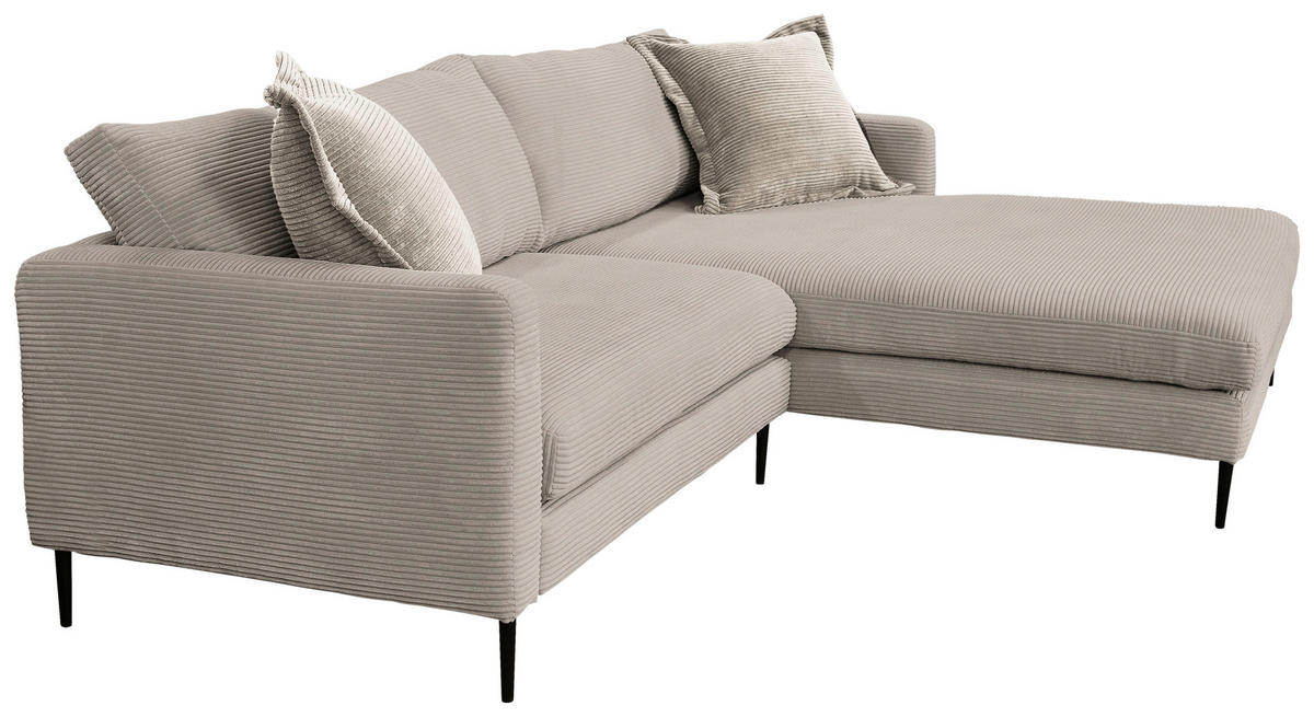 KUTNA GARNITURA tekstil  svijetlo smeđa   - svijetlo smeđa/crna, Design, tekstil/metal (268/193cm) - P & B