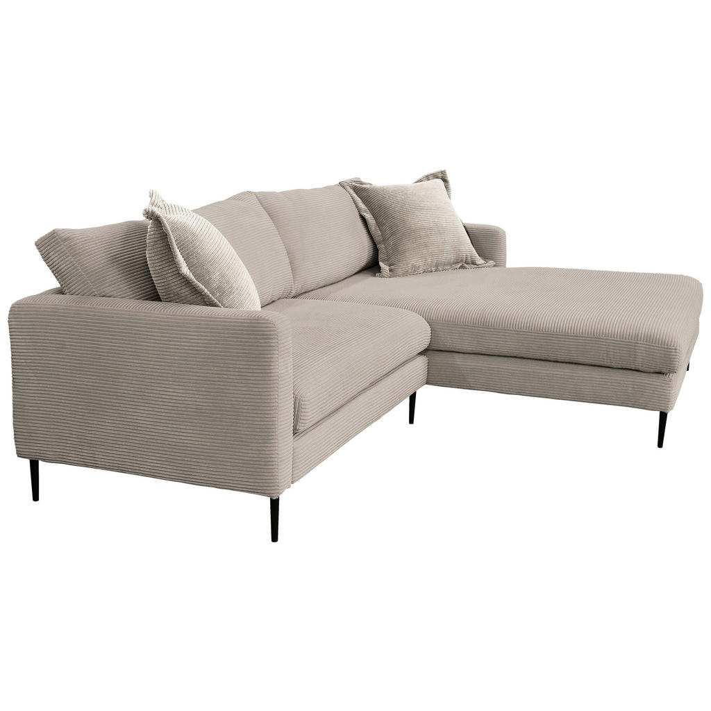 Thumbnail - P & B Ecksofa Joker, Hellbraun, Textil, 2-Sitzer, Ottomane rechts, L-Form, 268x193 cm, Rücken echt, Wohnzimmer, Sofas & ...
