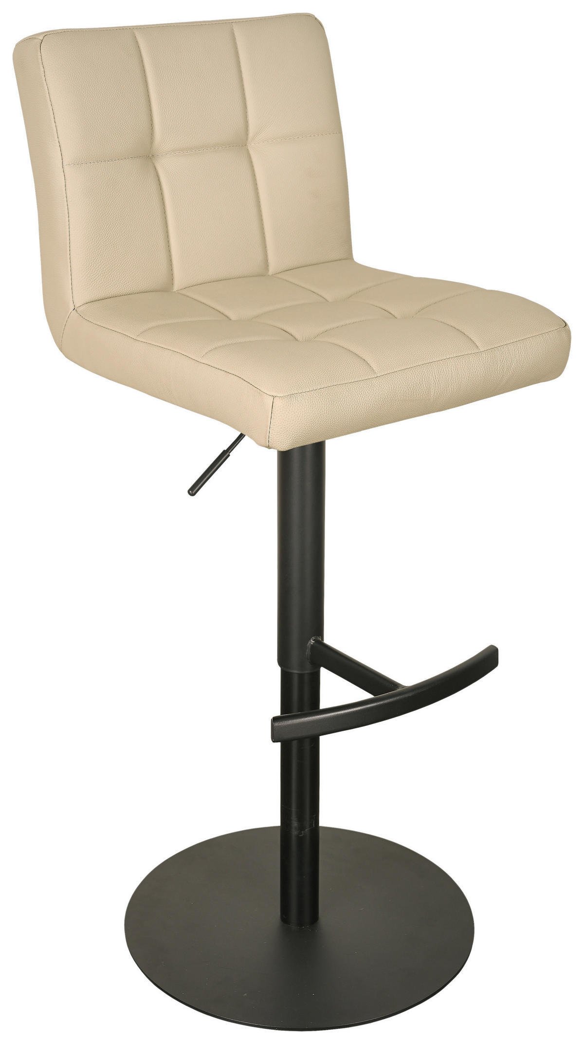 BARHOCKER in Schwarz, Beige  - Beige/Schwarz, MODERN, Leder/Metall (43/92/113/51,5cm) - Livetastic