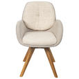 ARMLEHNSTUHL  in Webstoff  - Eichefarben/Beige, Design, Holz/Textil (59/90/64cm) - Linea Natura