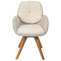 ARMLEHNSTUHL  Gestellauswahl, automatische Rückholfunktion, Sitzfläche 320° drehbar Webstoff  Eichefarben, Beige  - Eichefarben/Beige, Design, Holz/Textil (59/90/64cm) - Linea Natura