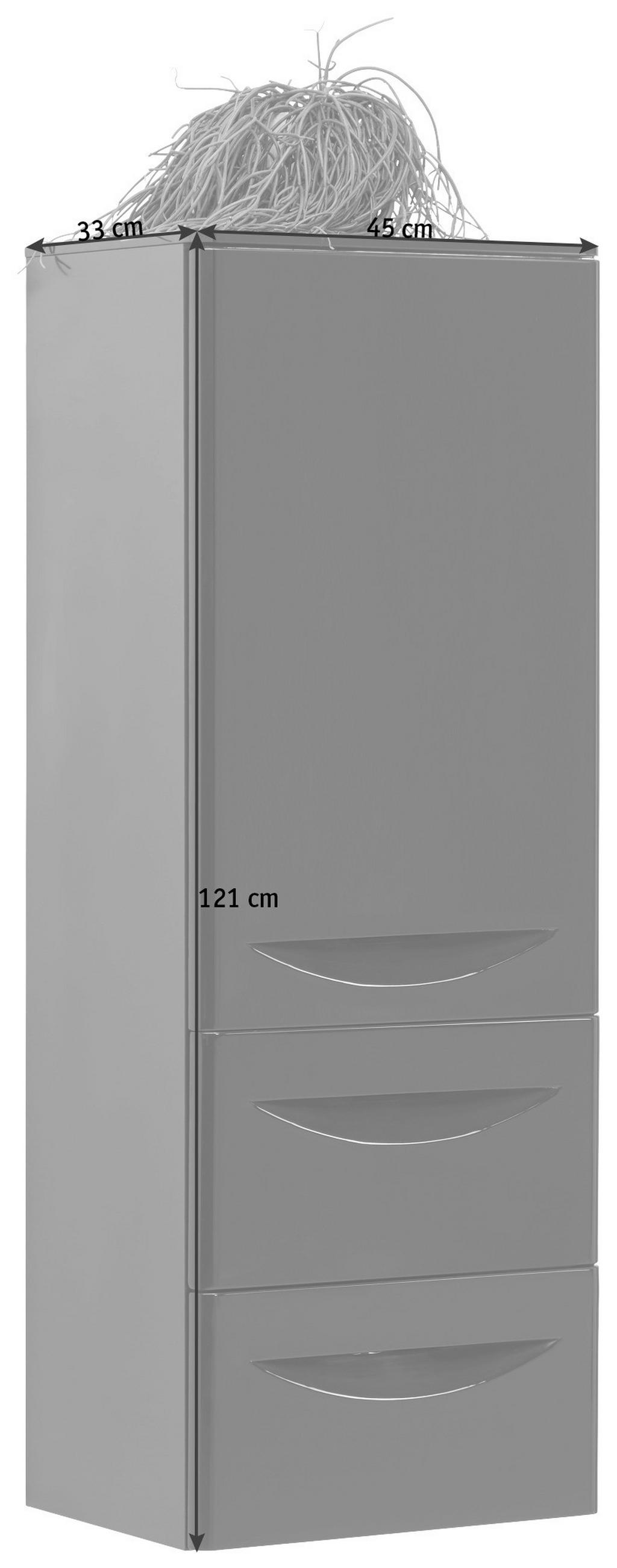 MIDISCHRANK 45/121/33 cm  - Blau, Design, Glas/Holzwerkstoff (45/121/33cm) - Sadena