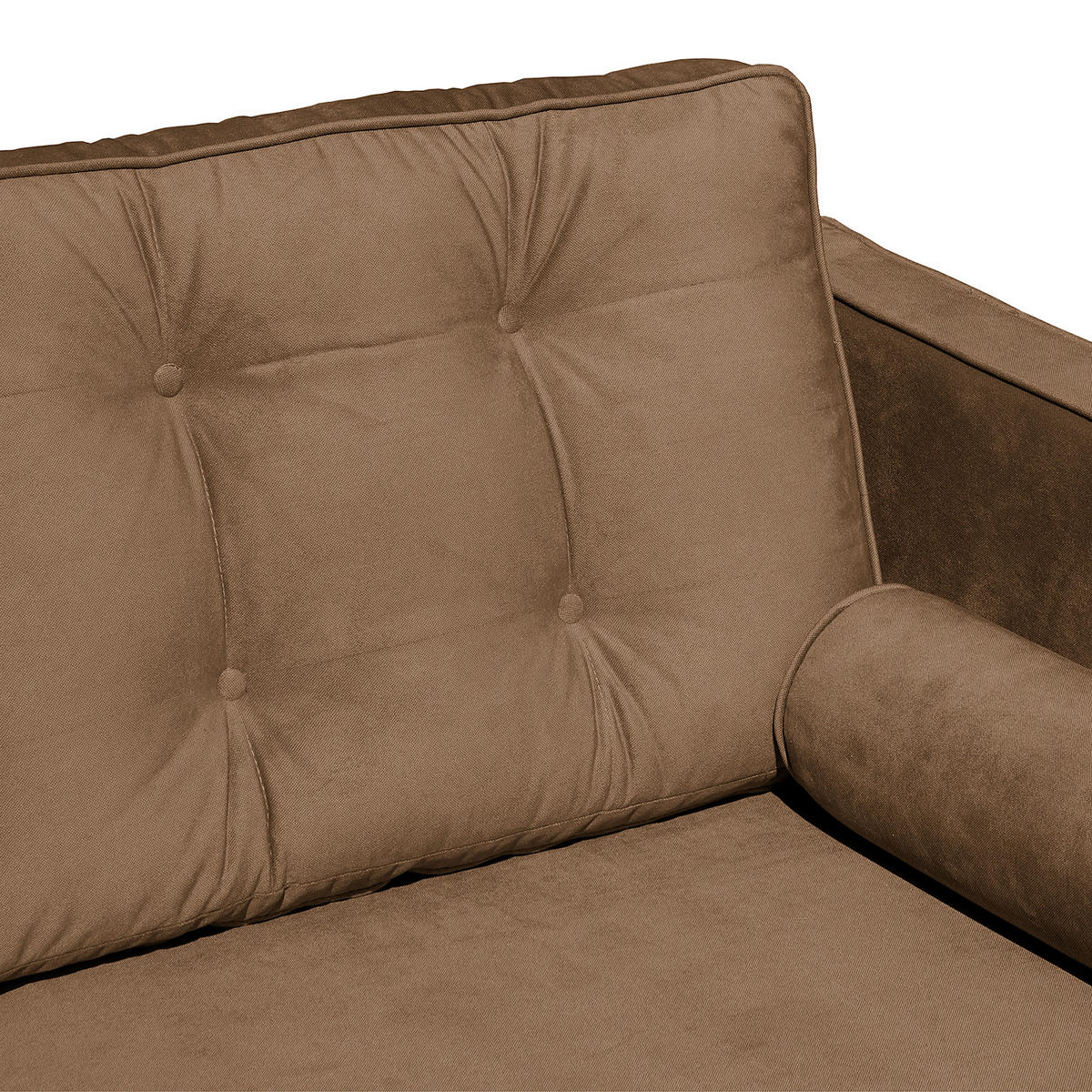 ECKSOFA VANCOUVER Braun Mikrofaser Zierkissen, Rückenkissen  - Braun, Design, Holz/Textil (240/169cm) - P & B