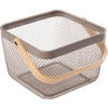 DEKOKORB  - Hellbraun/Grau, Design, Holz/Metall (25/25/17cm) - Ambia Home