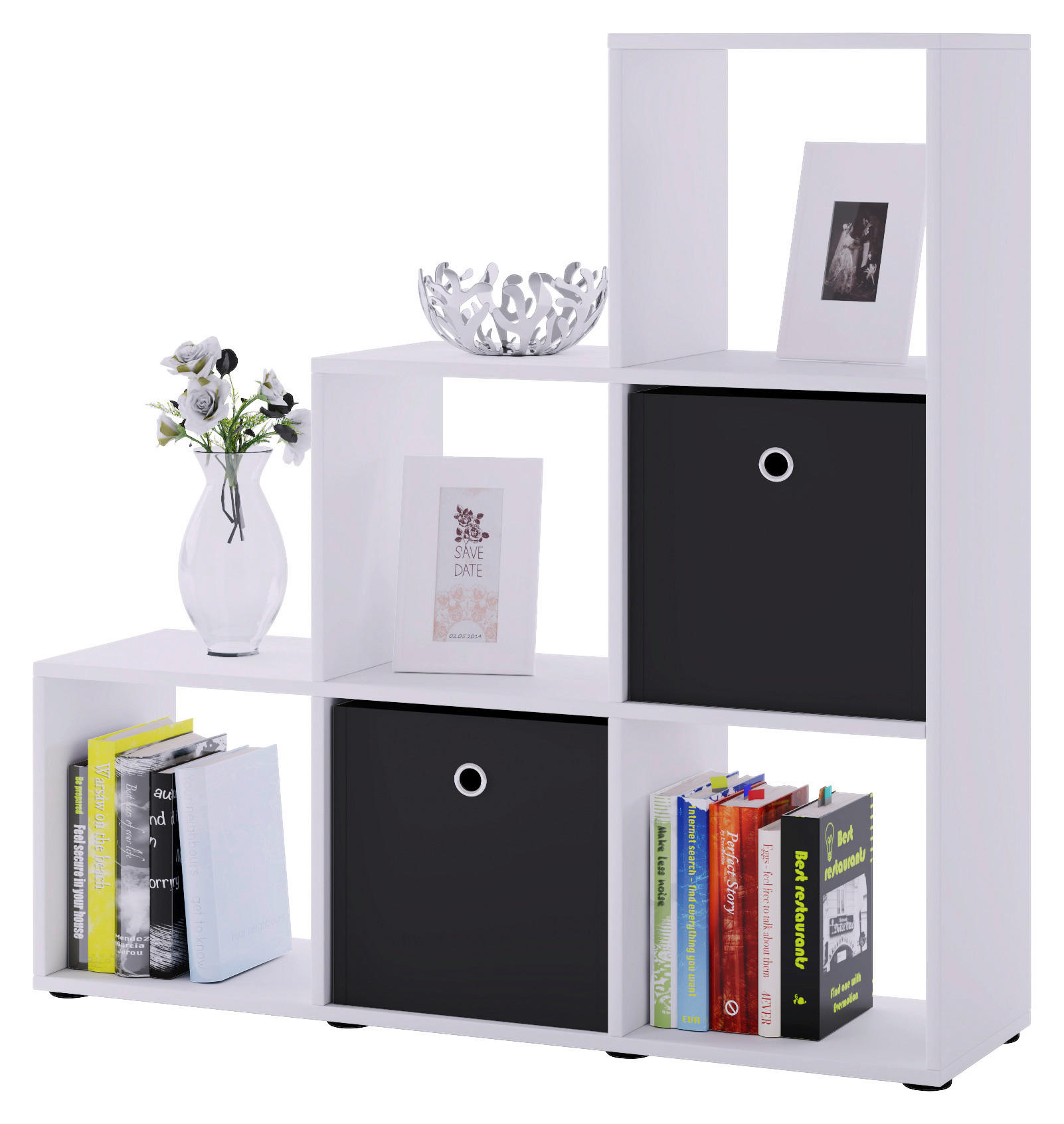 RAUMTEILER  in Holzwerkstoff   - Schwarz/Weiß, KONVENTIONELL, Holzwerkstoff/Kunststoff (107,5/104,5/29cm) - MID.YOU