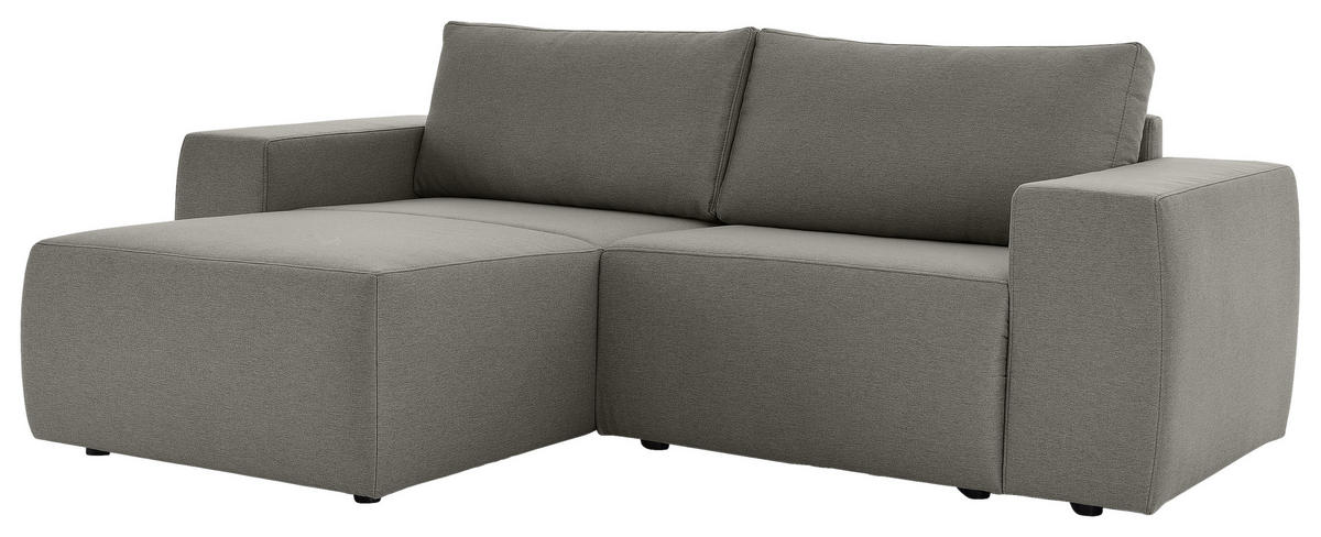 ECKSOFA in Webstoff Grau  160/242 cm  - Schwarz/Grau, Design, Kunststoff/Textil (160/242cm) - LOOKS by W.Joop