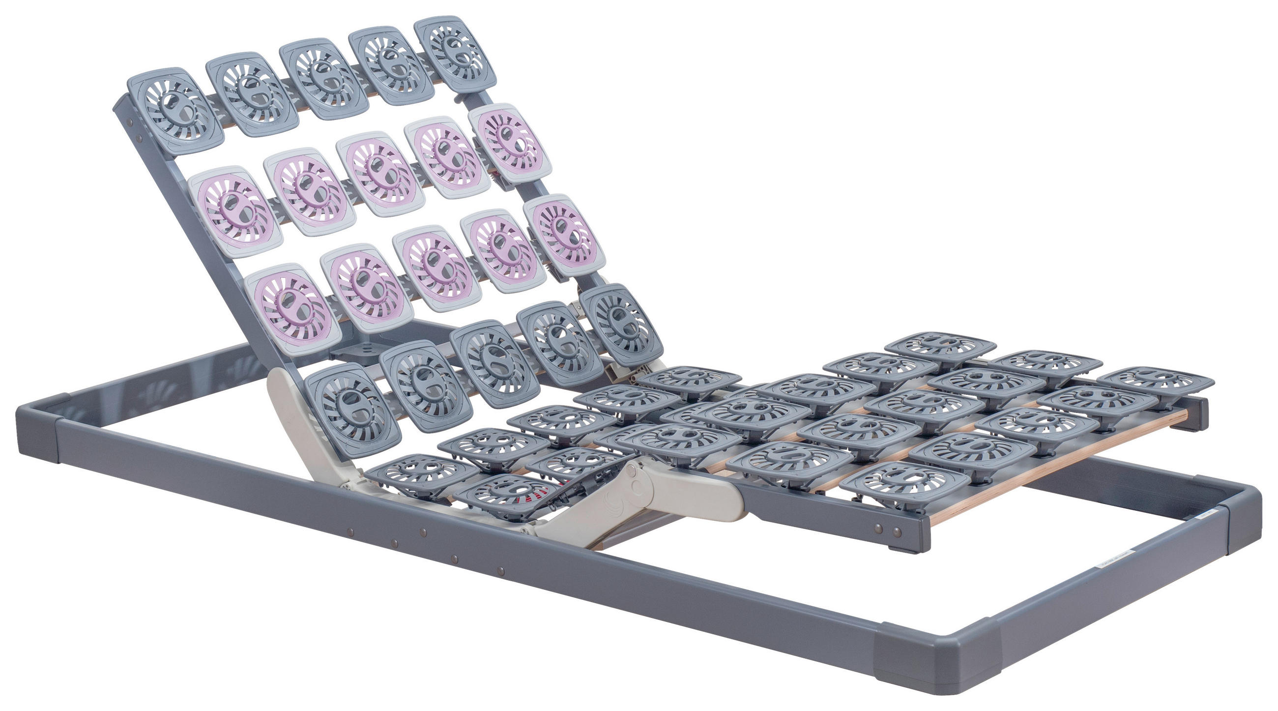 TELLERLATTENROST PREMIUM FLEX 3000 90/200 cm Kopfteil, Fußteil verstellbar, Buche  - Schieferfarben, Basics, Holz (90/200cm) - Tempur