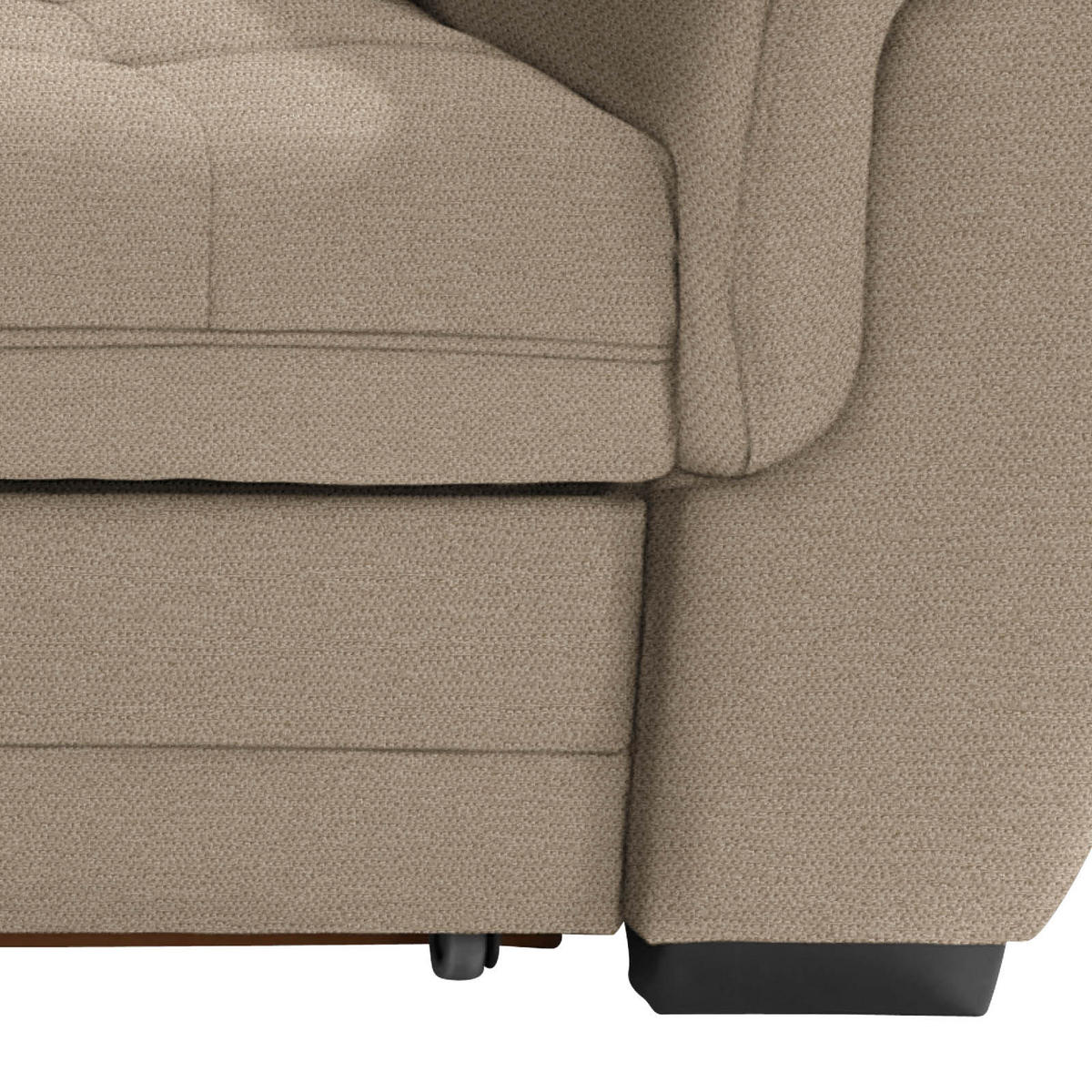 ECKSOFA in Webstoff Hellbraun  - Hellbraun/Dunkelbraun, Konventionell, Kunststoff/Textil (183/251cm) - Livetastic