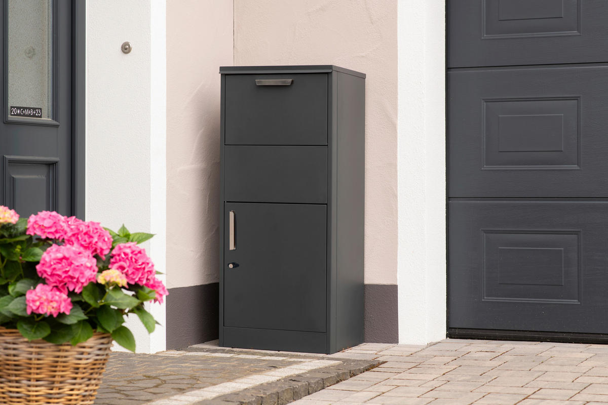 PAKETBOX  - Anthrazit, KONVENTIONELL, Metall (39/50/114cm)
