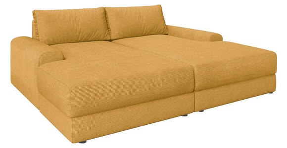 BIGSOFA Cord Senfgelb  - Senfgelb/Schwarz, MODERN, Kunststoff/Textil (234/93/190cm) - Carryhome