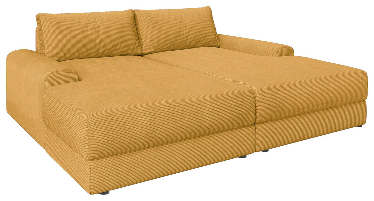 BIGSOFA Cord Senfgelb  - Senfgelb/Schwarz, MODERN, Kunststoff/Textil (234/93/190cm) - Carryhome