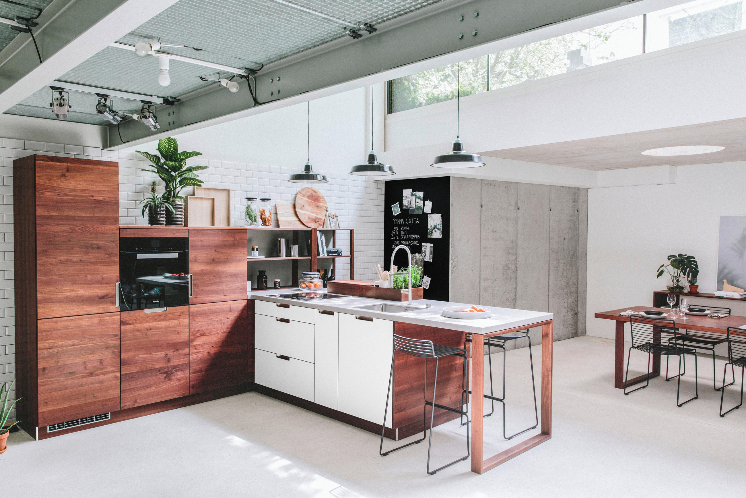 EINBAUKÜCHE - Buchefarben/Hellgrau, Natur, Glas/Holz - Walden