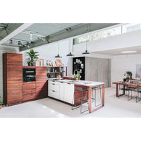 EINBAUKÜCHE   - Buchefarben/Hellgrau, Natur, Glas/Holz - Walden