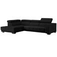 ECKSOFA  in Mikrofaser Anthrazit  207/301 cm  - Anthrazit/Schwarz, Design, Textil/Metall (207/301cm) - Xora