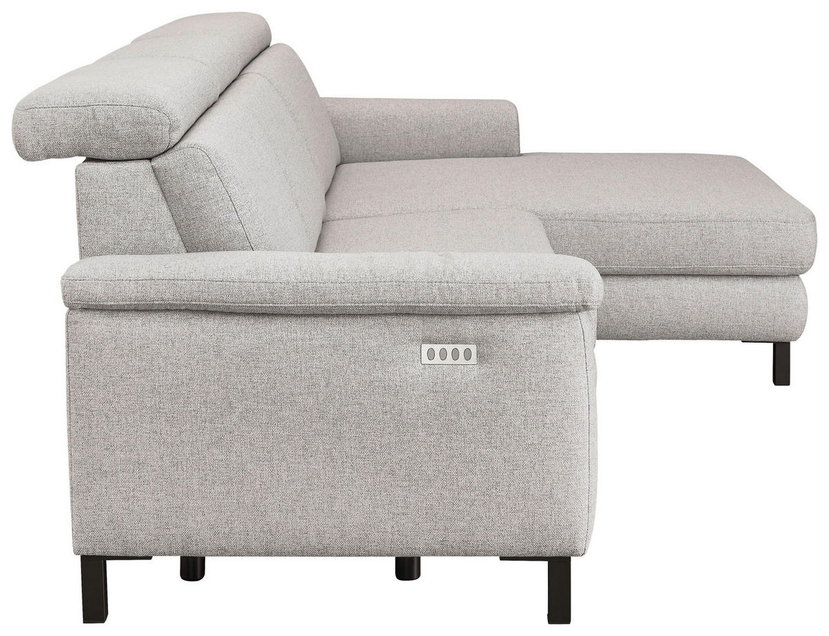 SAROKKANAPÉ textil világosszürke  - világosszürke/fekete, Konventionell, textil/fém (304/182cm) - Pure Home Comfort