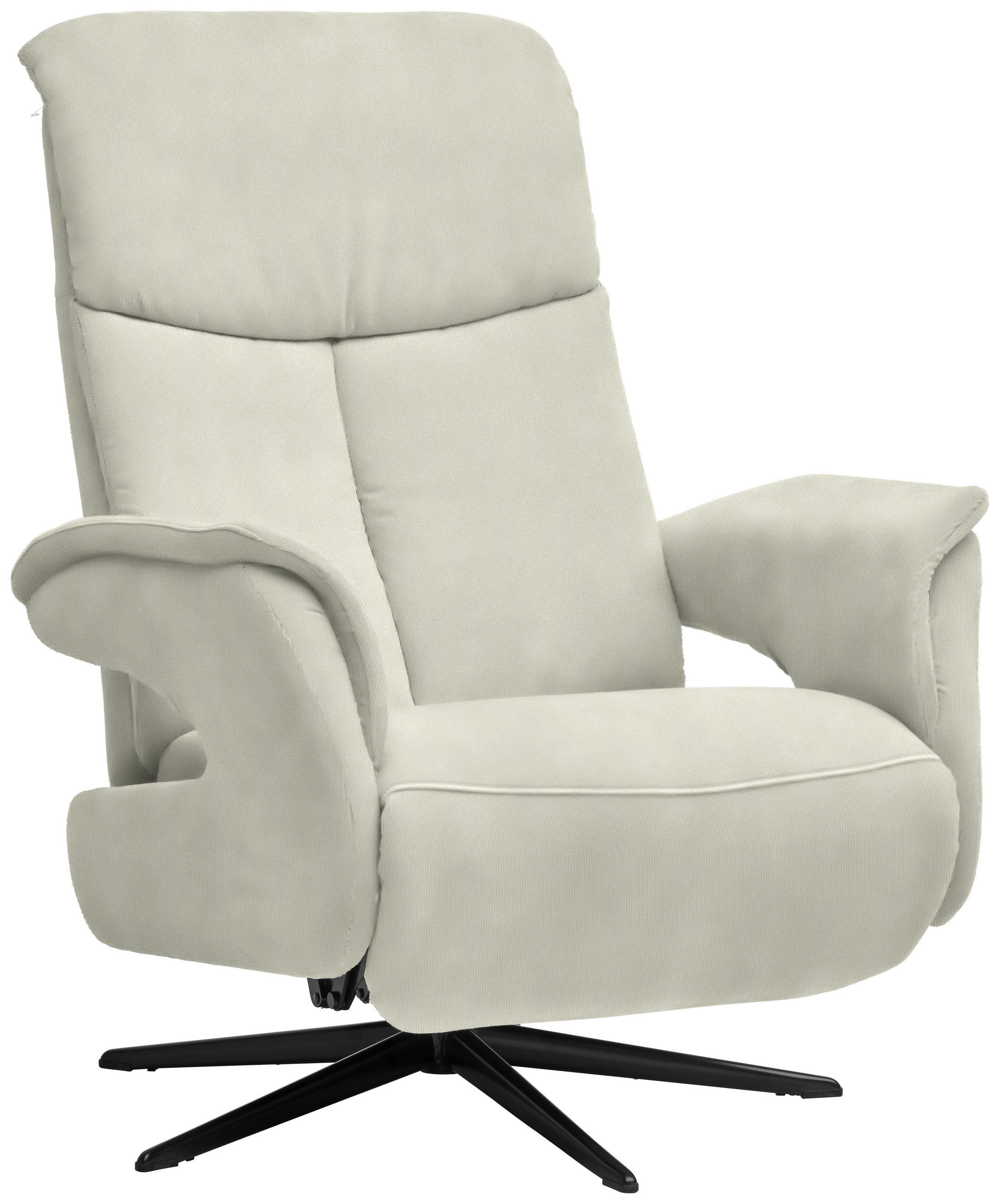 RELAXSESSEL in Textil Weiss  - Weiss/Schwarz, Design, Textil/Metall (78/101/88cm) - Welnova