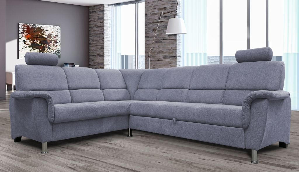 HÖRNSOFFA i vävt tyg blågrå  - blågrå/silver, Design, metall/trä (216/270cm) - Livetastic