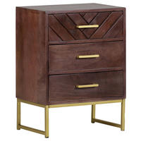 KOMMODE  in 45/60/33 cm  - Goldfarben/Braun, Trend, Holz/Metall (45/60/33cm) - Landscape