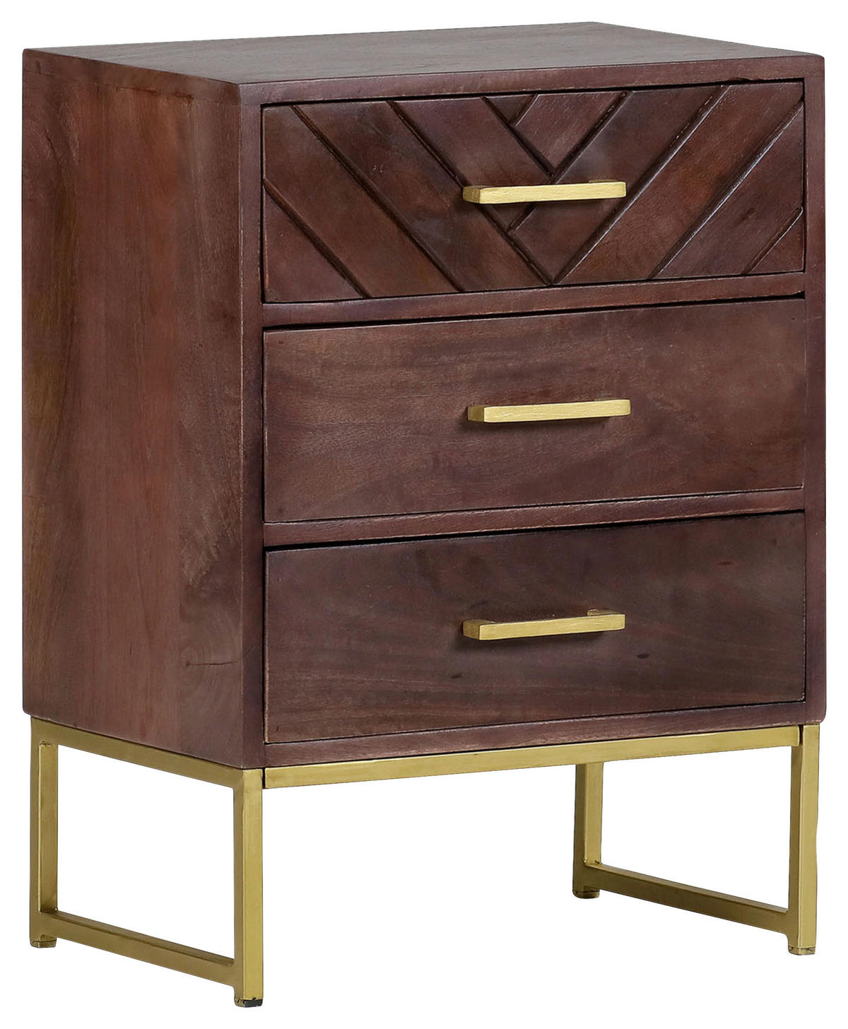 KOMMODE  in 45/60/33 cm  - Goldfarben/Braun, Trend, Holz/Metall (45/60/33cm) - Landscape