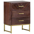 KOMMODE in 45/60/33 cm - Goldfarben/Braun, Trend, Holz/Metall (45/60/33cm) - Landscape