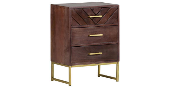KOMMODE in 45/60/33 cm - Goldfarben/Braun, Trend, Holz/Metall (45/60/33cm) - Landscape