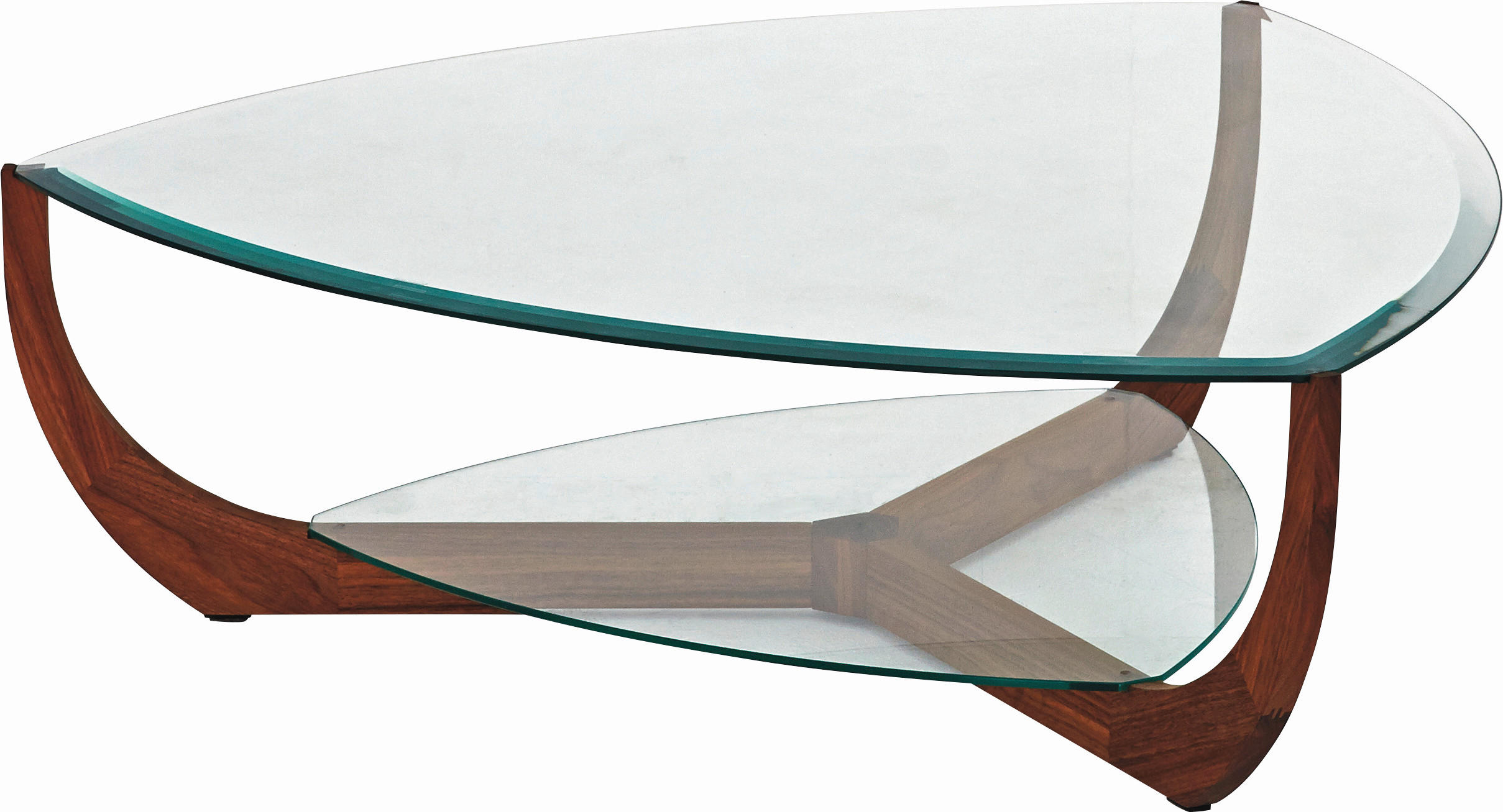 COUCHTISCH in Holz, Glas 100/100/31,5 cm  - Klar/Nussbaumfarben, Design, Glas/Holz (100/100/31,5cm) - TEAM 7