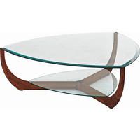 COUCHTISCH in Holz, Glas 100/100/31,5 cm  - Klar/Nussbaumfarben, Design, Glas/Holz (100/100/31,5cm) - TEAM 7