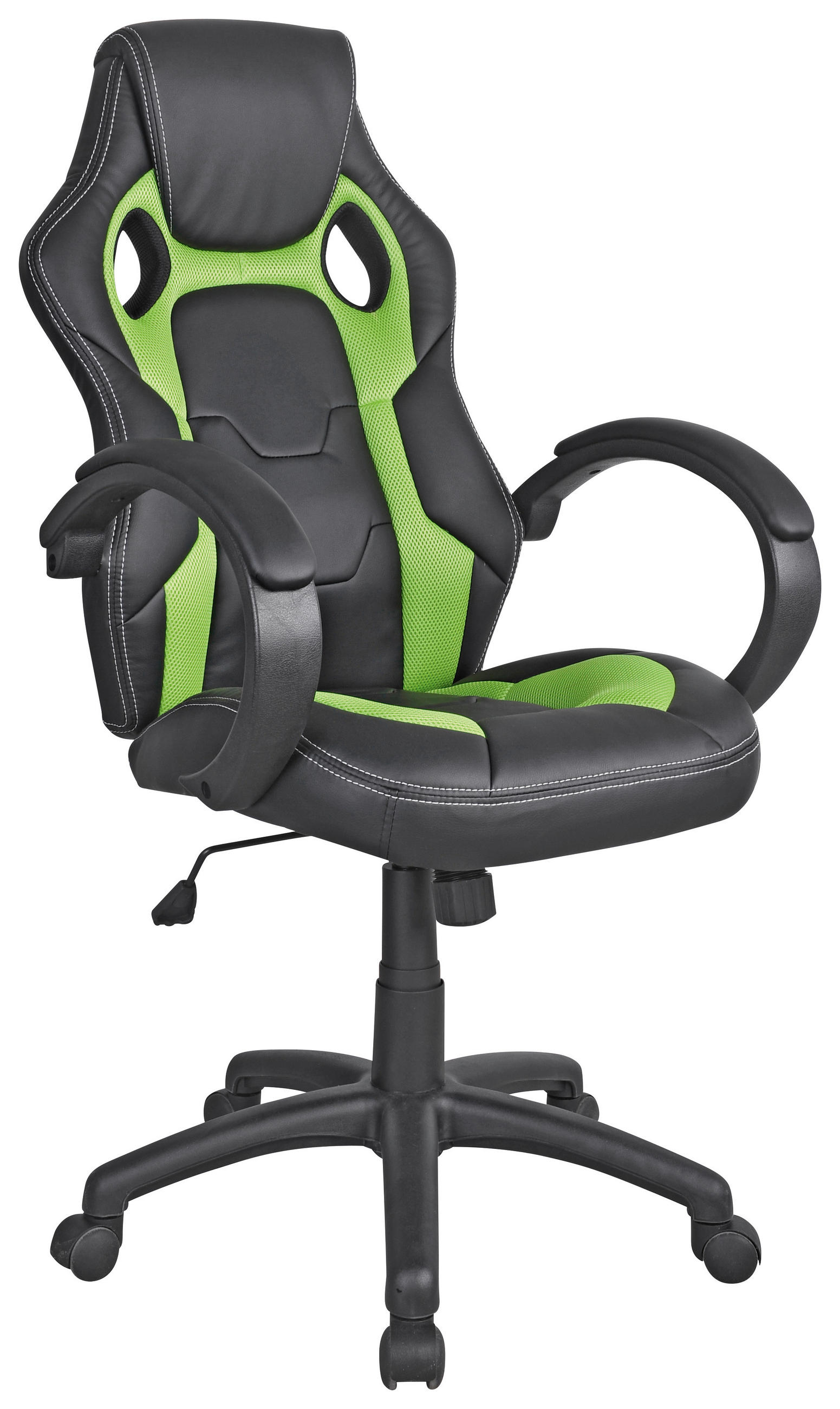 GAMINGSTUHL Grün, Schwarz Metall, Kunststoff, Textil   - Schwarz/Grün, Design, Kunststoff/Textil (61/110-120/63cm) - Carryhome